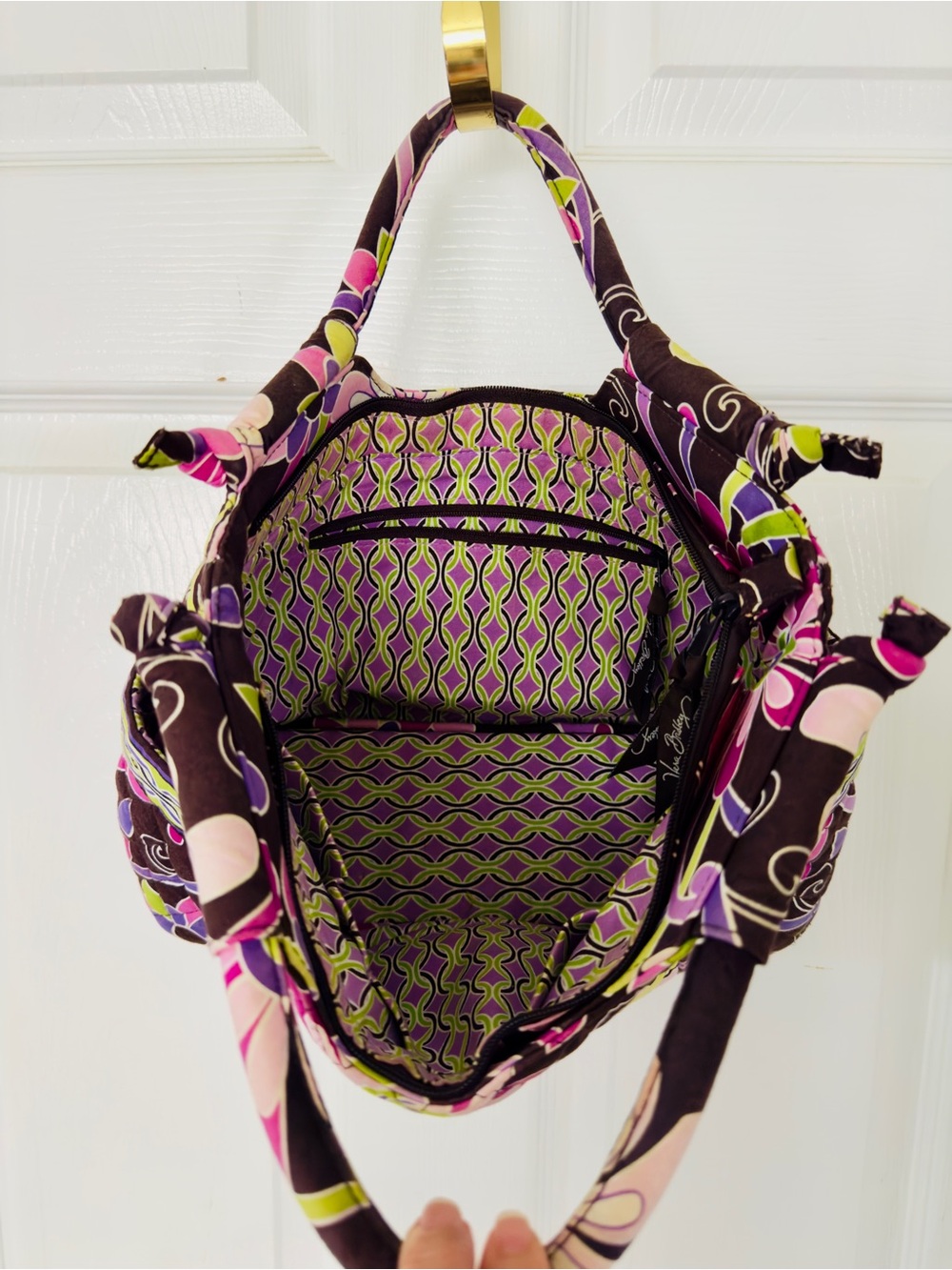 Vera Bradley Gabby Tote in Purple Punch Fabric Retired - Picture 2 of 4